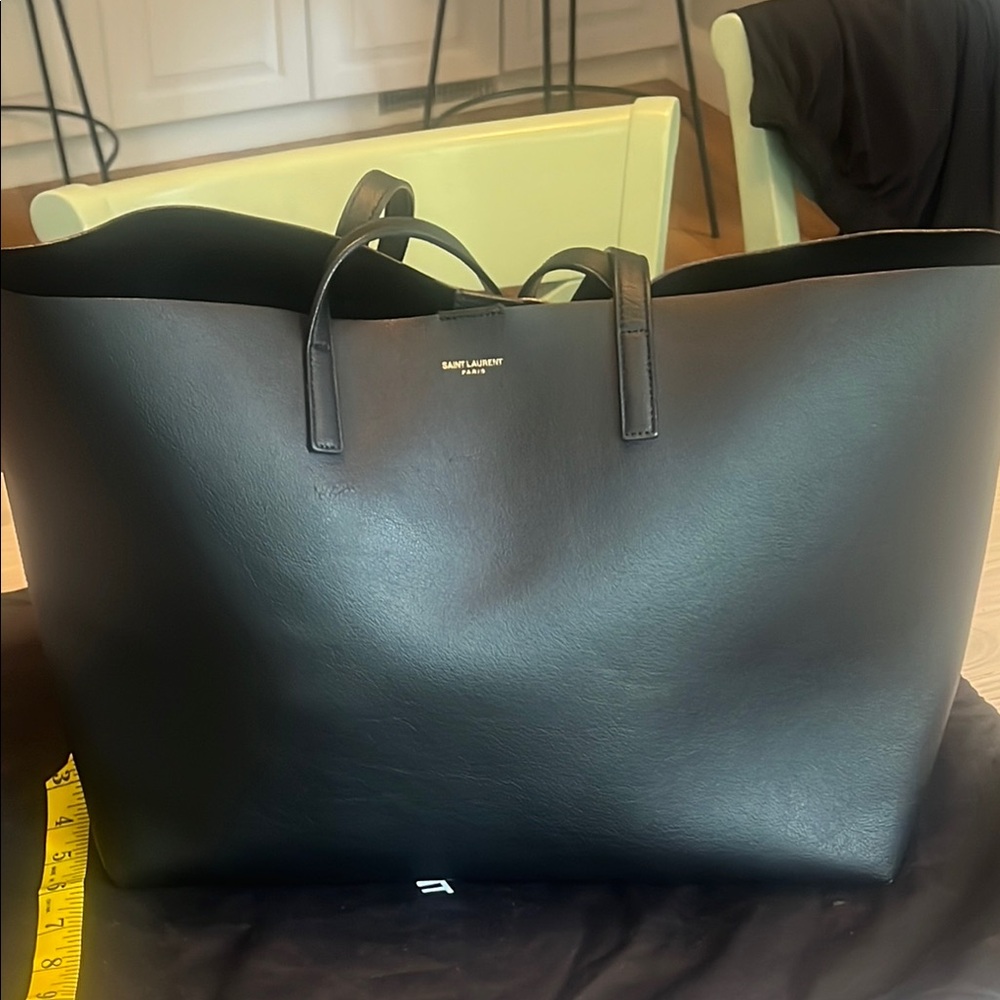 Saint Laurent Black Leather Shopper Bag